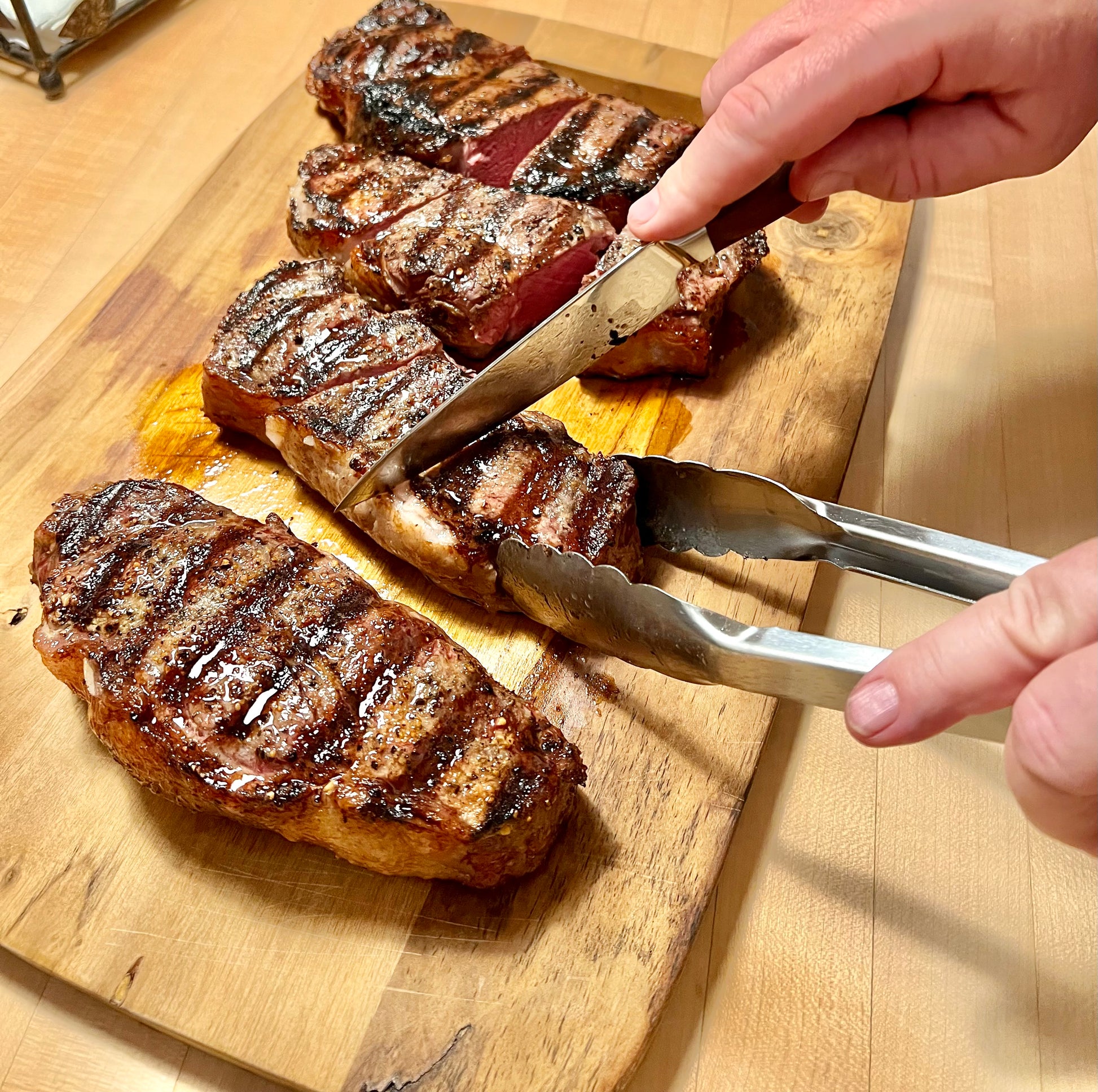 Cutting into meat