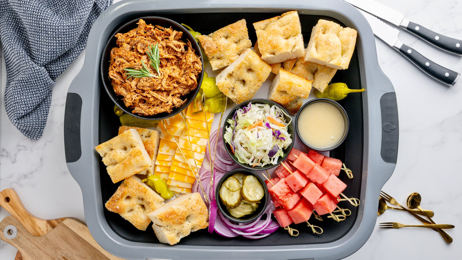 Party Pulled Pork Board-in-a-Tub: The Only Party Dish You'll Ever Need