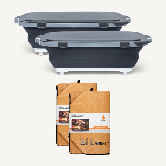 2pc. XL Prep Tub + 2pc. Rest EZ® BBQ Blanket Bundle