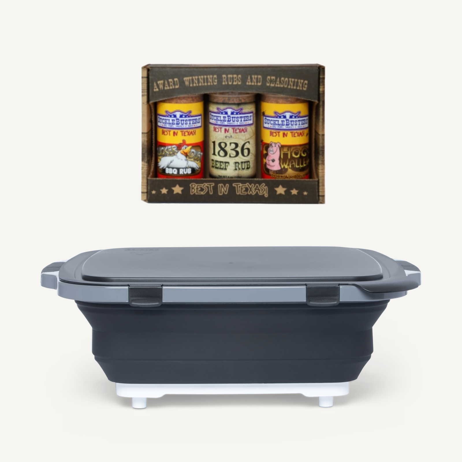 Black prep tub with rubs